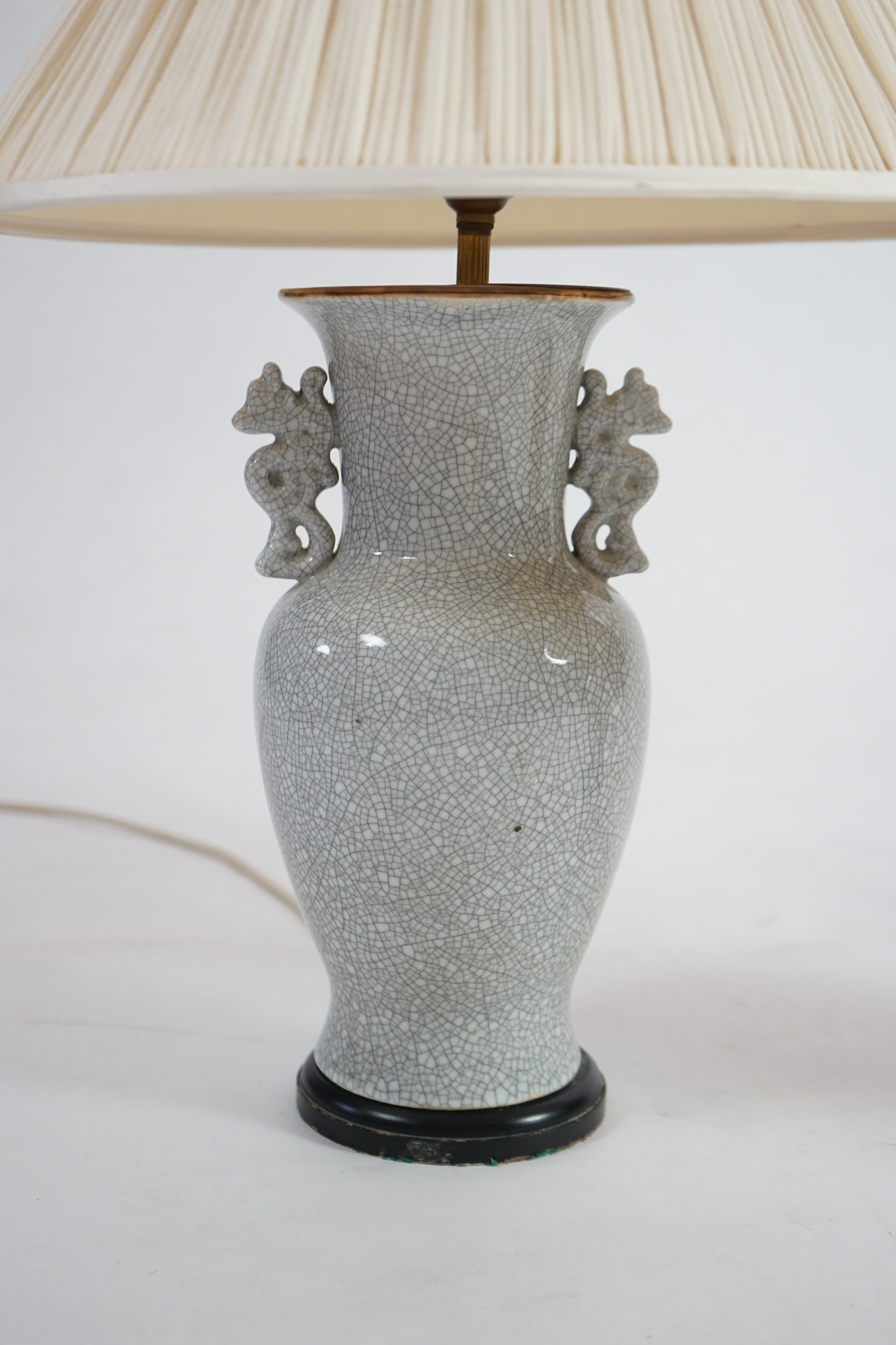 A pair of Chinese crackleglaze table lamps